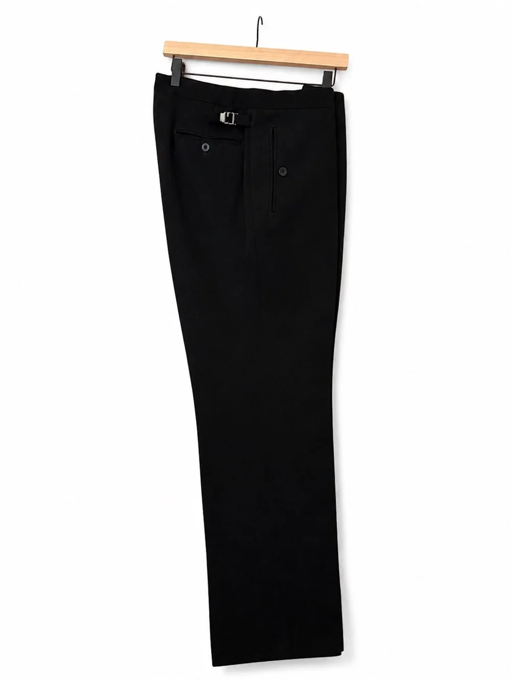 Gucci Men’s Black Wool Tailored Trousers Side Adjusters Made in Italy 🇮🇹